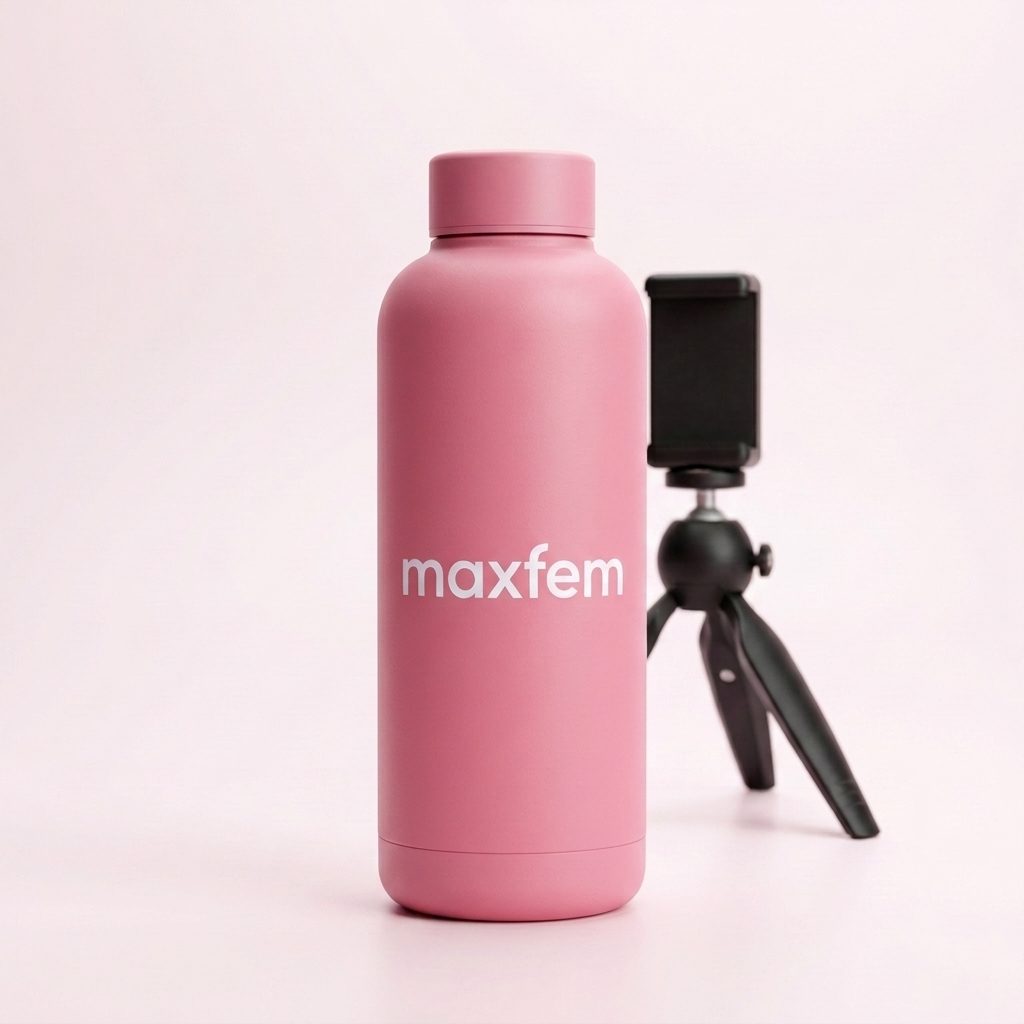 Garrafa Maxfem rosa com tripé