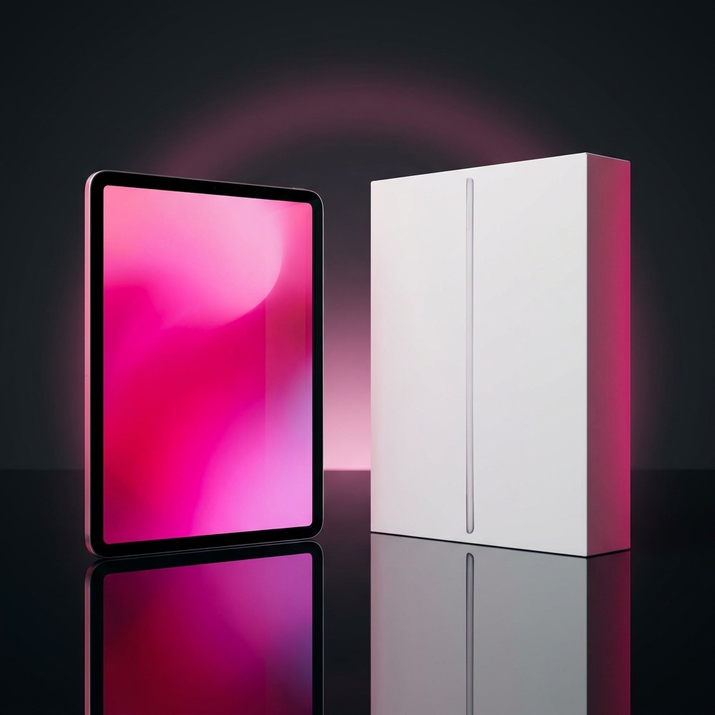 iPad novo ao lado da caixa