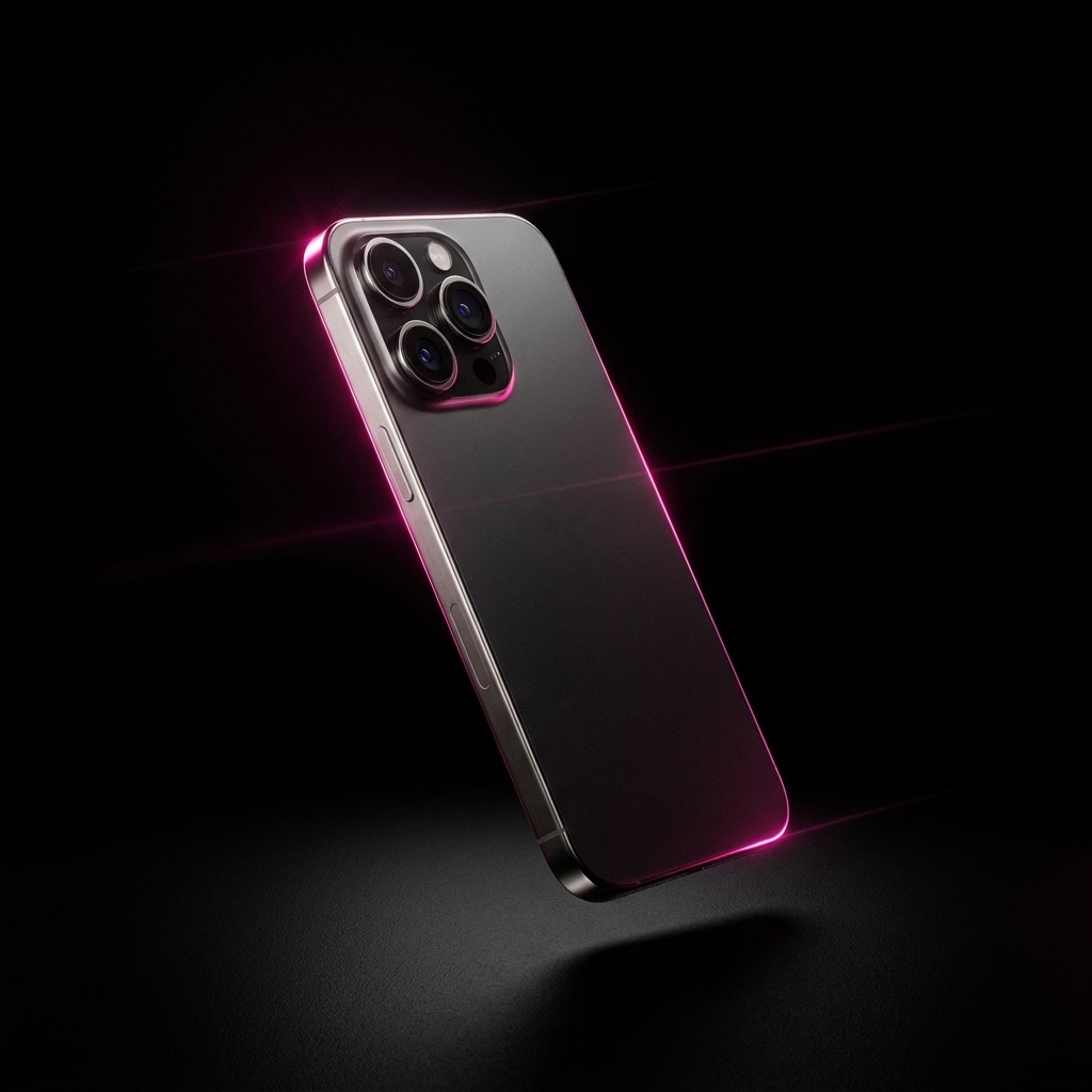 iPhone novo com iluminação rosa