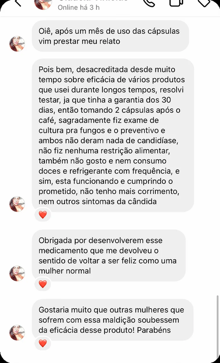 Print de mensagem enviada por cliente do Imunofem ao suporte da Maxfem