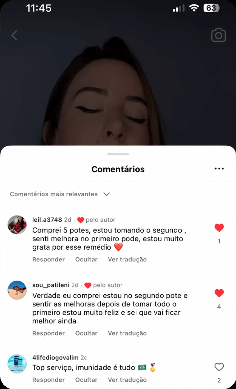 Print de mensagem enviada por cliente do Imunofem ao suporte da Maxfem