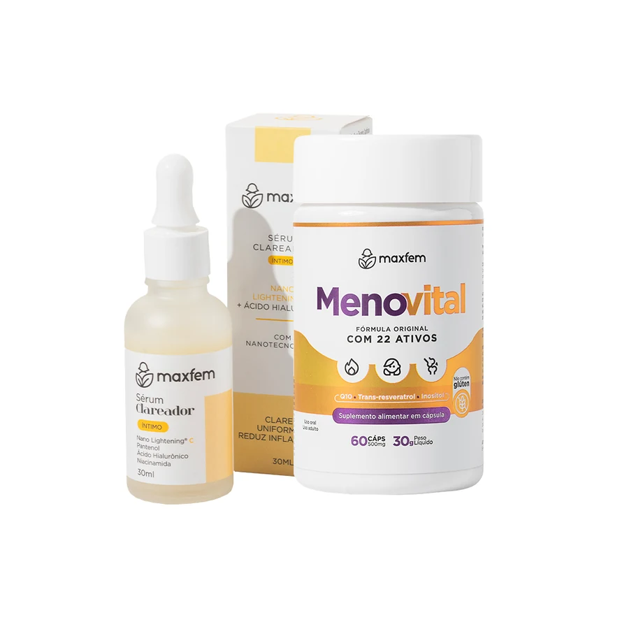 Kit Menovital + Sérum Clareador Íntimo Maxfem